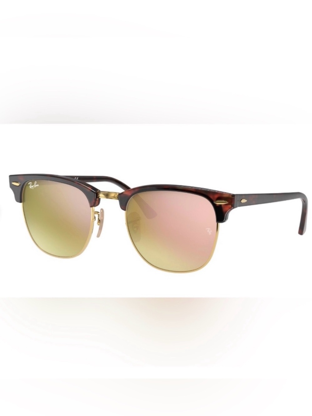 Ray-Ban Clubmaster Sunglasses — Tortoise Frame with Gold Mirrored Lenses